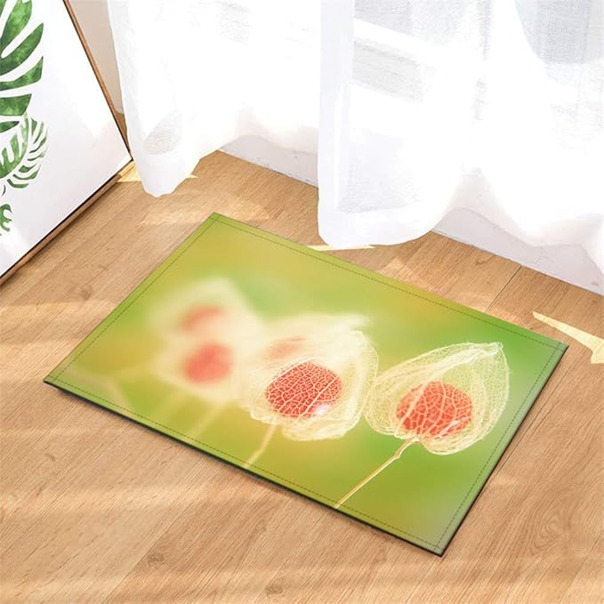 Alfombra de baño con linternas rojas, 40 x 60 cm, incluye cachemira