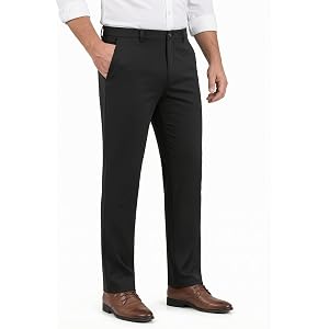 Men's Dress Pants Business Casual Slim Fit Stretch Slacks for Office Work