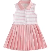Biayxms Toddler Baby Girl Golf Outfit Dress Sleeveless Golf Car Polo Dresses Casual A-Line Dress Zip Up Sprots Summer Dresses