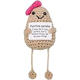 Rumhut Inspirational Gifts for Women Crochet Handmade Gifts for Girlfriend Funny Positive Potato Christmas Stocking Stuffers (Ms. Potato)