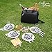 Picnic Basket Tote | Picnic Shoulder Bag Set | Stylish All-in-One Portable Picnic Bag for 4 with Complete Cutlery Set | Salt/Pepper Shakers | Cheese Board | Cooler Bag for Camping | Insulated Tote Bag
