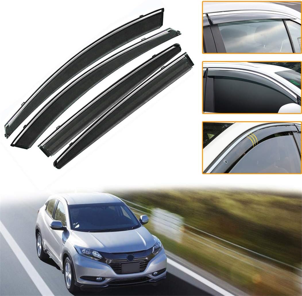 Amazon Com For Honda Vezel Hrv Xrv 14 18 Car Window Visors Rain Guard Vent Visor Side Wind Deflector Smoke Vent Shade Accessories Tape On Mount 4pcs Automotive