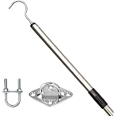Bytcew Attic Pull Down Hook System Kit, Heavy Duty Ladder Door Stairs Puller Rod Pole Replacement for Ropes Cord String with 2 Handles
