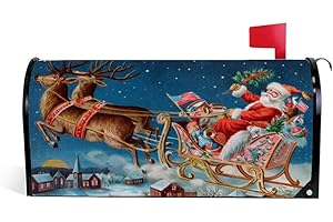 My Daily Magnetic Mailbox Cover Santa Claus Reindeer Christmas Decorative MailWraps Mailbox Post Box Cover Standard Size