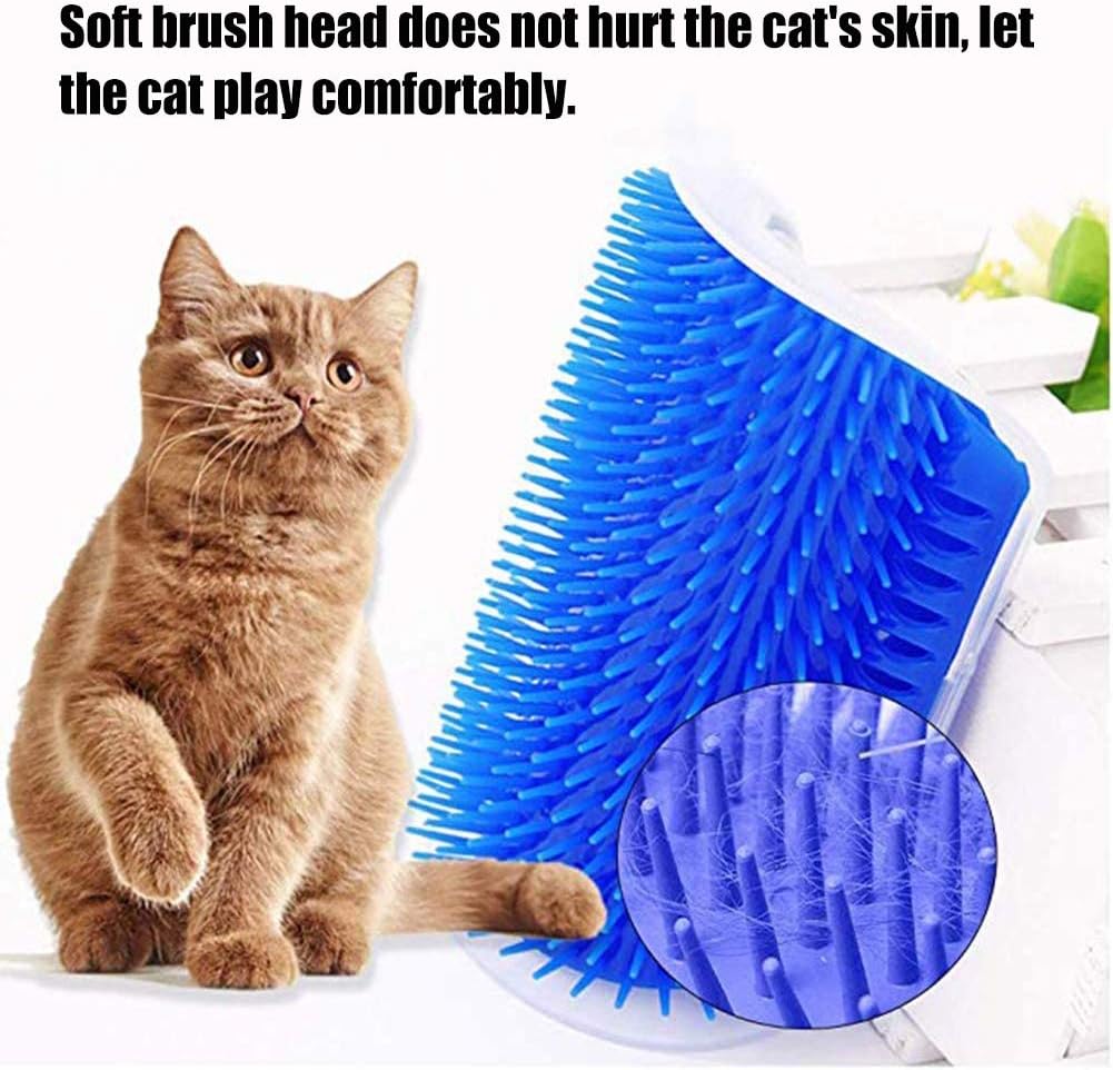 2Pcs Cat Self Groomer Brush with Catnip, Wall Corner Mounted Massage Grooming Comb - Image 3