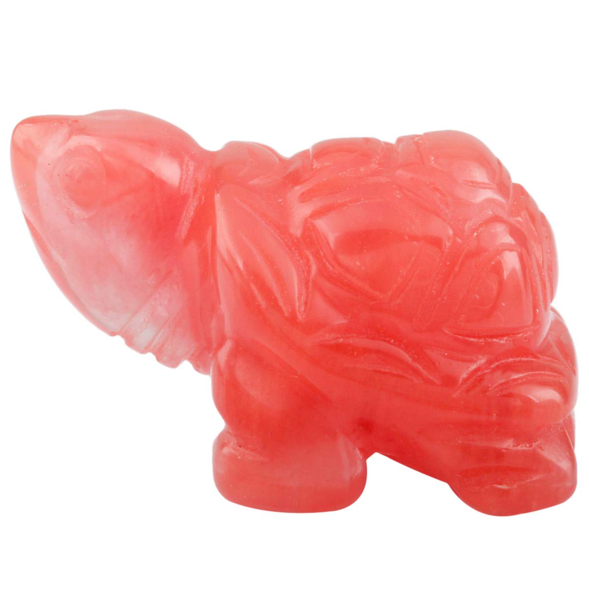 Nupuyai Cherry Quartz Turtle Figurine Ornament, Healing Crystal Energy Statue for Home Decor 1.5"