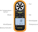Proster Anemometer Handheld Wind Speed Meter with Backlight LCD and Temp view 5