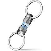 FEGVE Titanium Quick Release Swivel Keychain, Pull Apart Detachable Keychain Heavy Duty Car Key Holder with Key Rings