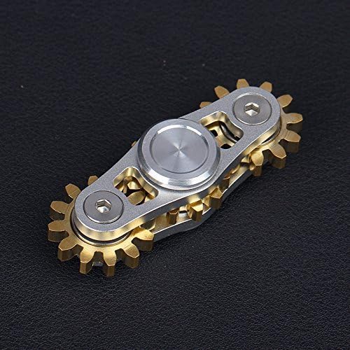 SIKAINI 9 Linkage Gears Electric Saw Metal Fidget Spinner Toys with High Speed Steel Bearings Spin Over 2 Mins ADHD Focus Anxiety Relief Toys (3 Gears Silvery)