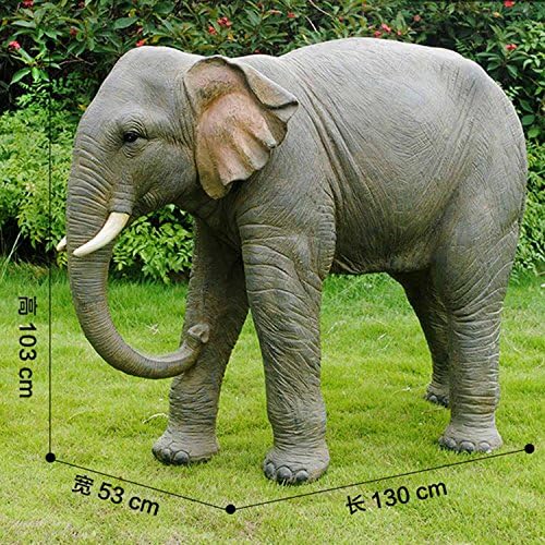QHYT Garden Lifelike Decorations Lifesize Animal Statue Imitation Elephant