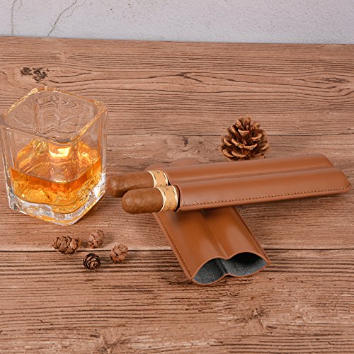 Volenx Cigar Case, Small Leather Cigar Travel Case