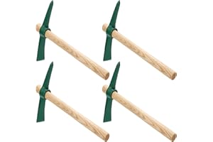 KOHAND 4 PCS 15 Inches Pick Axe, Forged Mattock Tool, Heavy Duty Pick Mattock with Non-Slip Handle for Gardening, Camping, Prospecting