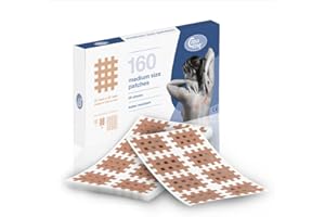 CureTape CrossLinq Acupressure Patches | Acupuncture Patch for Scars & Muscle Pain | Crosshatch Pain Patches | Non-Elastic Crosspatches | Medium | (Pack of 160)