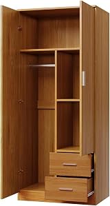 Panana Modern 2 Door 2 Drawer Wardrobe Oak Effect 77x50x180cm view 4