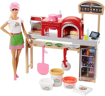 Amazon Com Barbie Pizza Chef Doll And Playset Blonde Toys Games