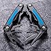 Multifunction Multitool Pliers and Saw - Compact Portable Mini Purpose Multi Tool Set Kit for Every Day - Locking Tactical Multi-Function Tool with Black Coating and Blue Handles - Grand Way 104021