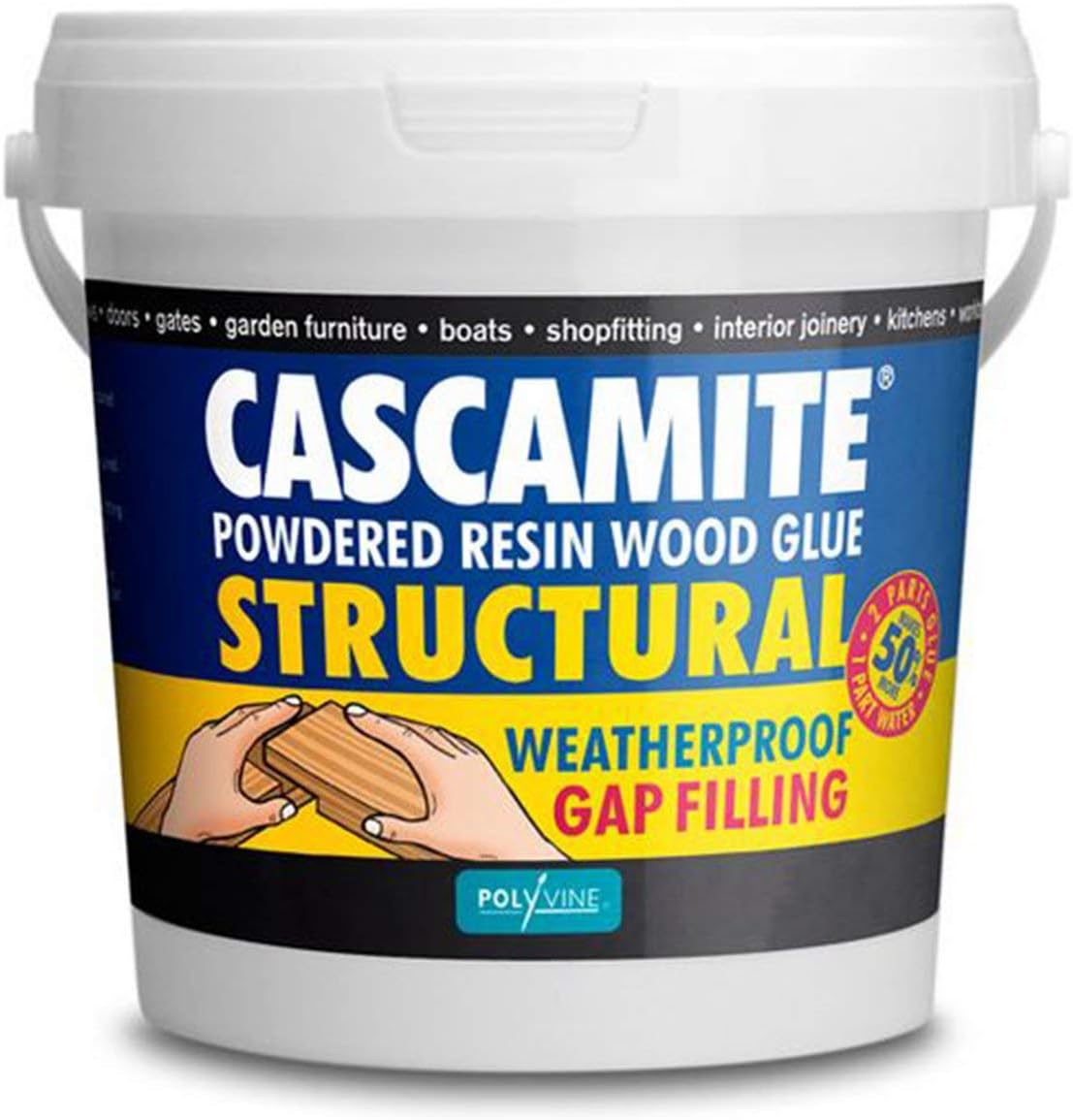 Polyvine CAS500G Cascamite powdered Resin wood glue 500g, White BigaMart