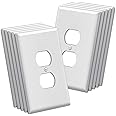 BESTTEN 10 Pack 1-Gang Oversized Duplex Wall Plate, Unbreakable Polycarbonate Jumbo Receptacle Outlet Cover, cETL Listed Sing