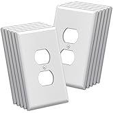 BESTTEN 10 Pack 1-Gang Oversized Duplex Wall Plate, Unbreakable Polycarbonate Jumbo Receptacle Outlet Cover, cETL Listed Sing