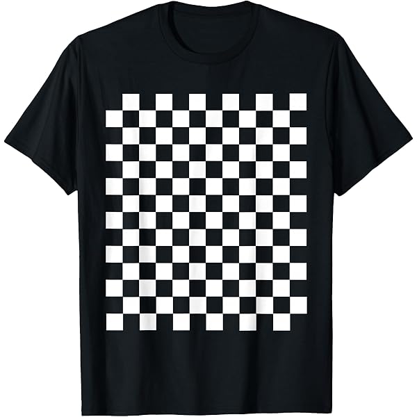 Amazon.com: Classic White Check Design Checkerboard T-Shirt