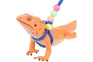 PRANOVO Adjustable Reptile Training Lead Harness Leash Nylon Rope for Lizard Crested Gecko Chameleon Guinea Pig Ferrets Hamster Rats (Blue)