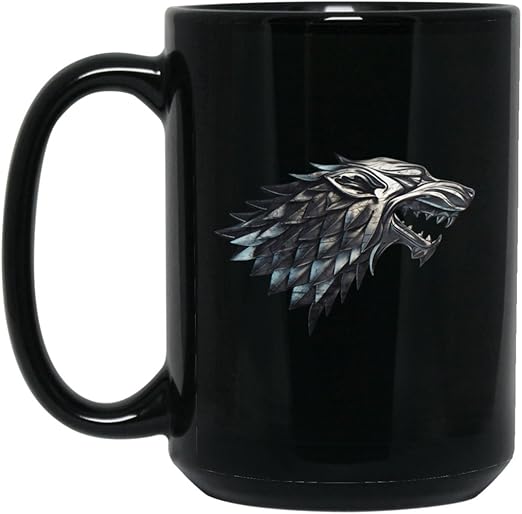 Amazon Com Game Of Thrones Coffee Mug House Stark Direwolf Sigil