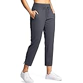 YYV Women's Pants with 3 Pockets High Waisted Golf Athletic Pants 7/8 Stretch Ankle Pants for Women Workout Travel Casual