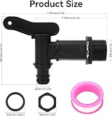 KALIONE 2 Pack Plastic Rain Barrel Tap, 3/4 Inch Faucet with Gasket & Tape view 2