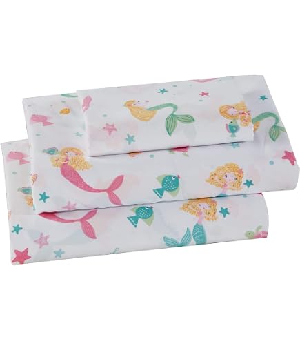 Linen Plus Kinder-Bettwäsche-Set Meerjungfrauen – 100% Mikrofaser, Mit Unterwassermotiven, Komplett Set