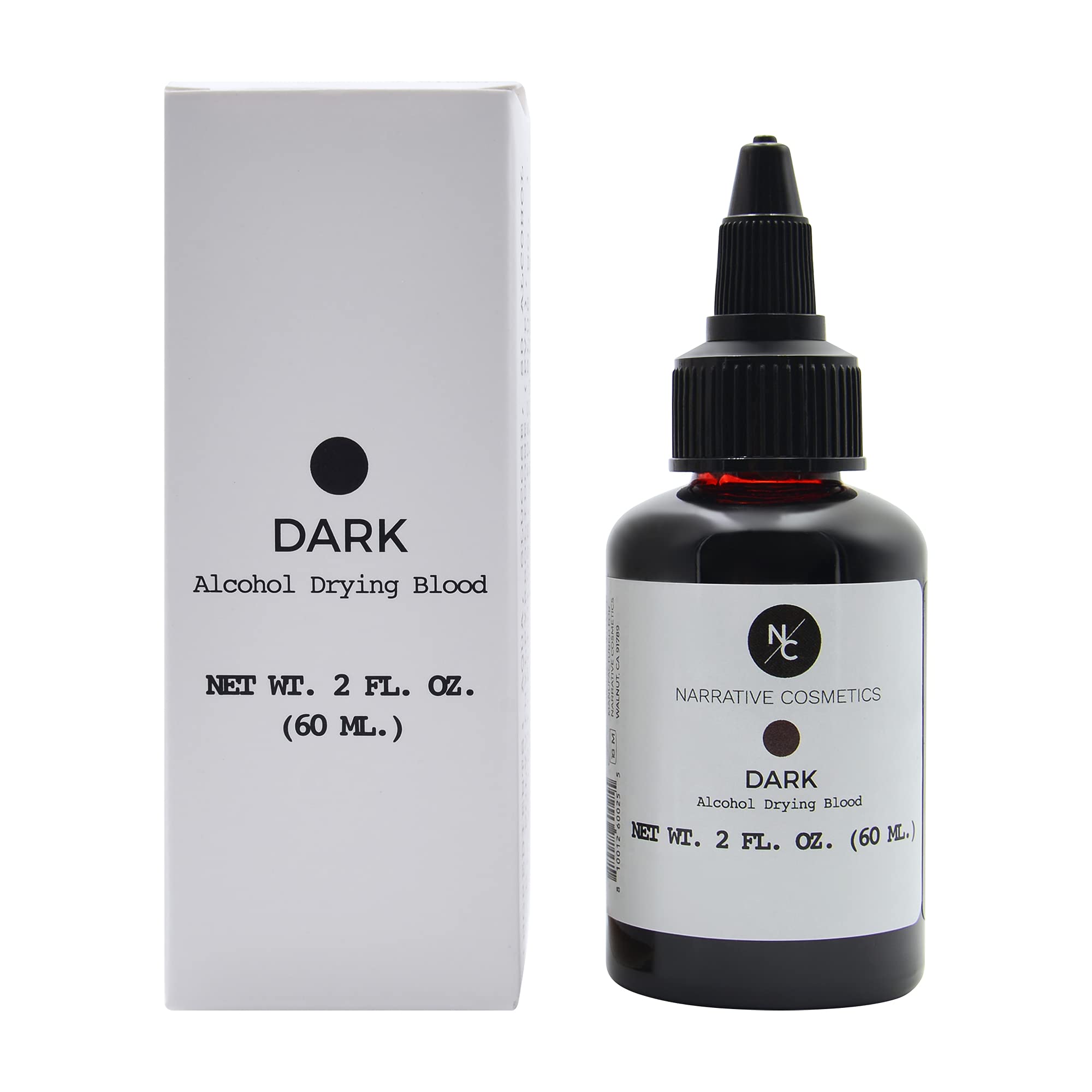 Alcohol Drying Blood, Ultra-Realistic Fake Liquid Blood, SFX Makeup for the Stage, Film, Halloween, and Cosplay - Dark 2oz