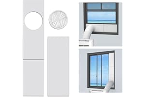 LBG Products Portable Air Conditioner Window Seal Plates Kit, Vertical AC Window Unit, Adjustable Seal AC Window Vent Kit for Exhaust Hose, Universal for Ducting with 5 inches Diameter