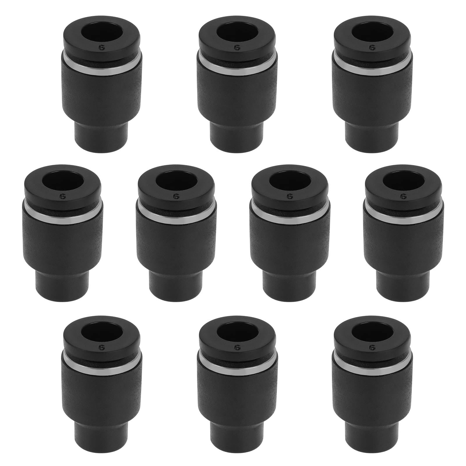 OTOTEC 10PCS 6mm OD Push to Connect Fitting Pneumatic Cap Tubing Quick Cap Plug Fitting Air Tool Accessories for Pipe Tube(Black)