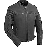 First Mfg Co - Commuter - Men's Motorcycle Biker Riding Black Leather Jacket