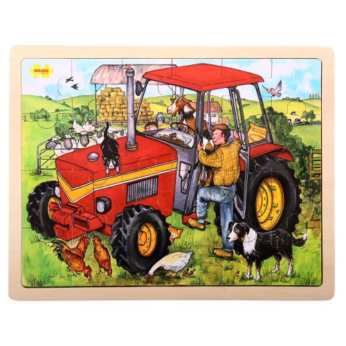 Bigjigs Toys BJ744 Tray Puzzle Tractor