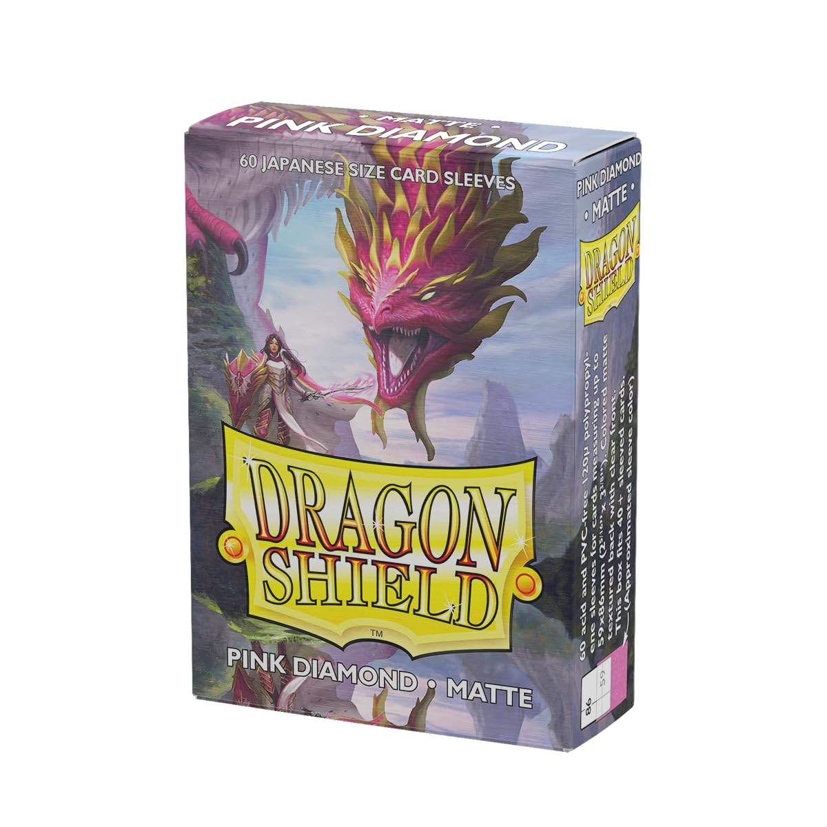 Dragon Shield | Japanese Size Card Matte Sleeves | 60 CT - Smooth & Tough Premium TCG Sleeves - Compatible with Yu-Gi-Oh, Naruto, Cardfight & Vanguard | Pink Diamond