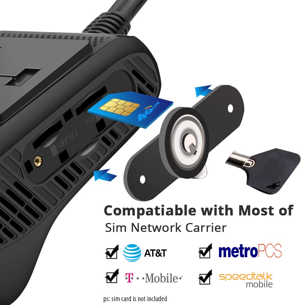 Live Video & 24H Remote Monitor, Jimi JC400P 4G & WiFi Dual Dash Cam Front and Inside Cam for Cars 1080P Car Camera Driving Recorder| GPS Track| G-Sensor | Loop Records | Behavior Analysis (LNCOONAPP)