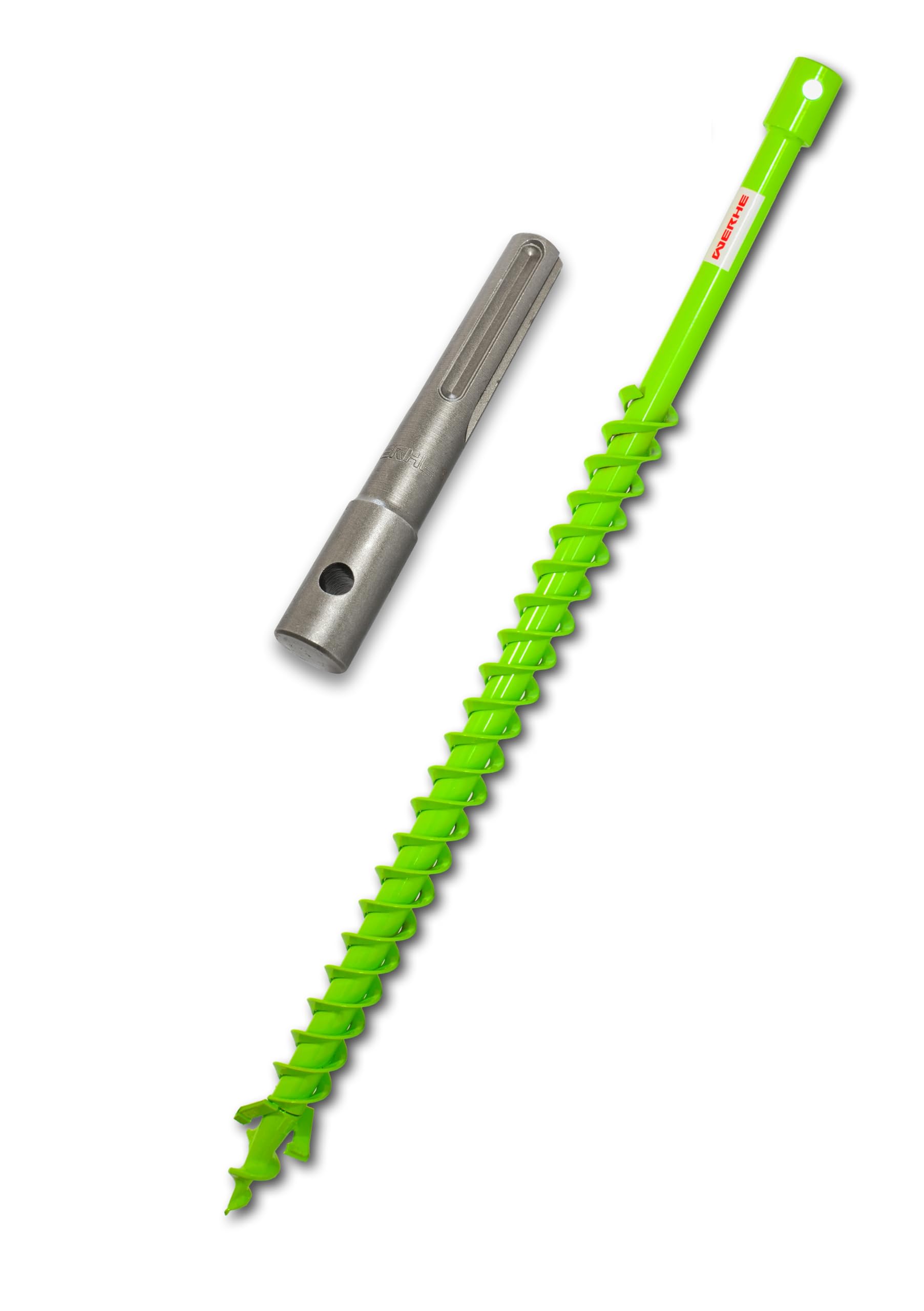 WERHE Profi drill bit for soil augers 40 mm Double-shaft pile drill Well drill robust drill tip with SDS Max adapter