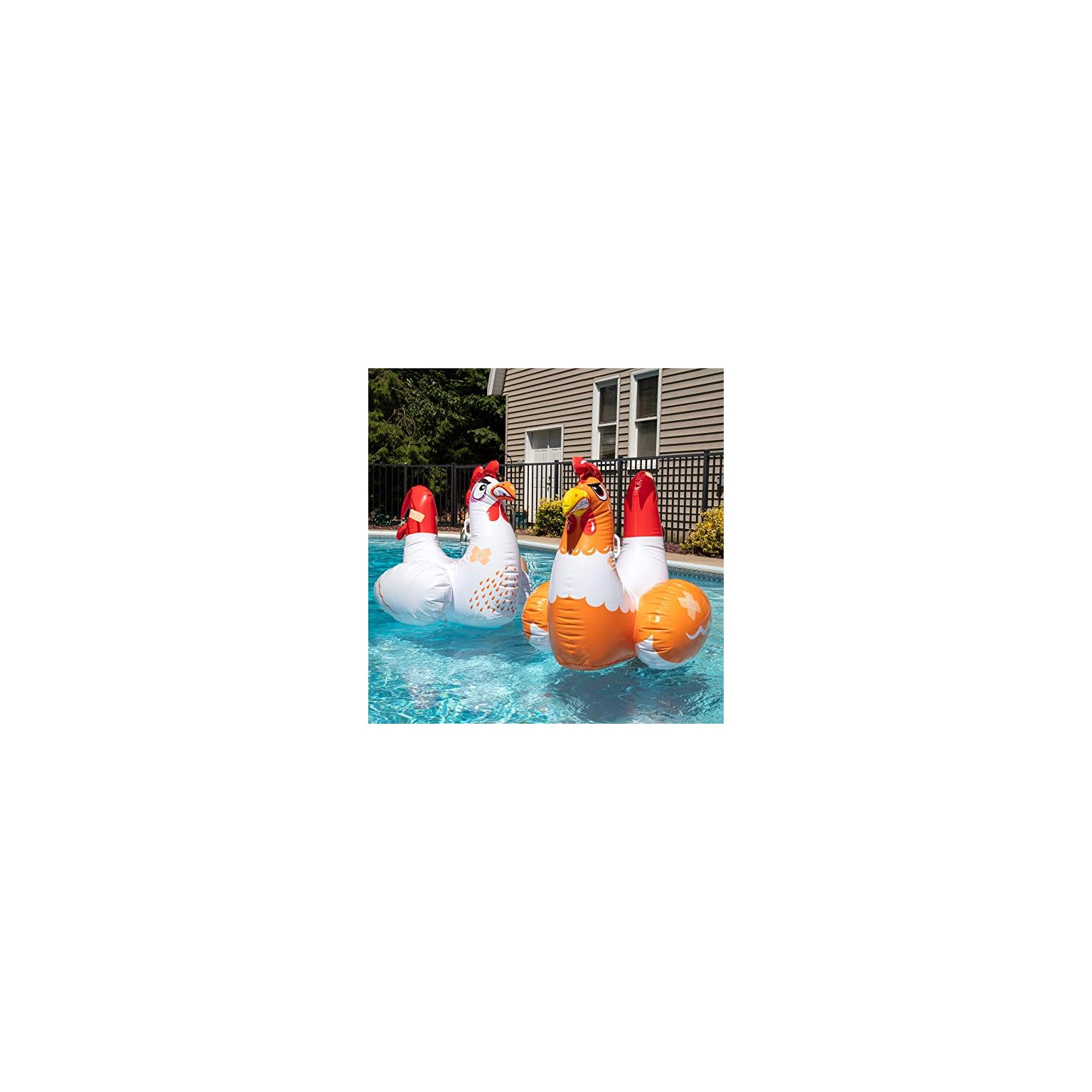 SCS Direct Chicken Fight Inflatable Pool Float Game Set Includes 2