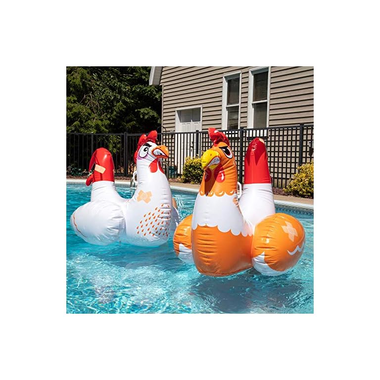 SCS Direct Chicken Fight Inflatable Pool Float Game Set Includes 2