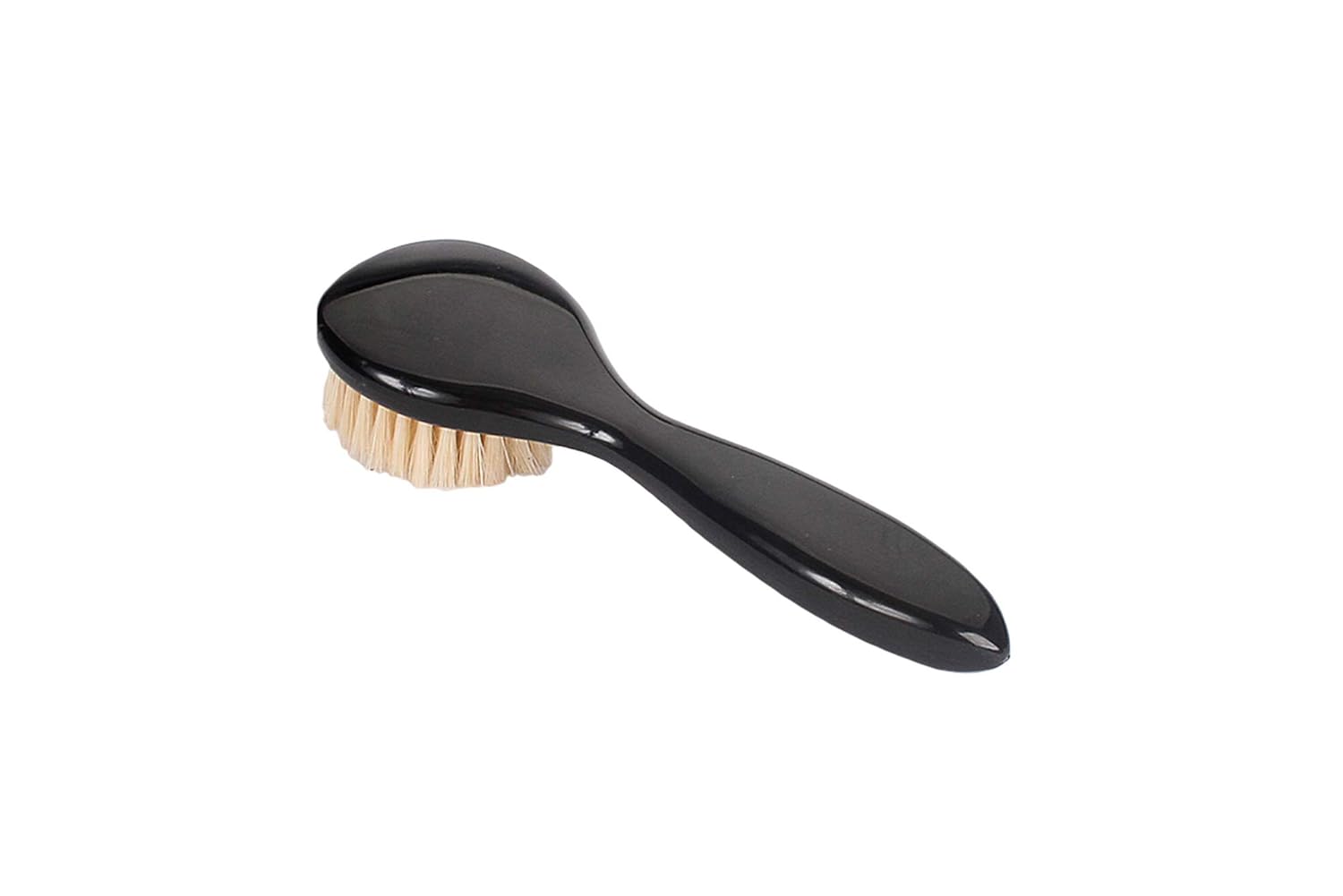 Esthetician Grade Facial Brush | Natural Bristle Firm | High Polish Acrylic Handle | Jet Black Finish | Model 704 - JTB: Beauty