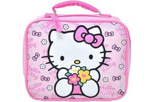 Fast Forward Kids Insulated Lunch Bag with Handle – Hello Kitty Rectangle Lunch Bag Design – Reusable Soft Cooler Lunch Box f