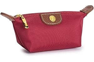 Zitokin Womens Unique Change Purse Vintage Nylon Zip Coin Wallet Mini Bag (Wine Red)