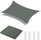 OFFCUP 3x4m Sun Shade Sail Rectangular Canopy Grey 90% UV Block 160gsm