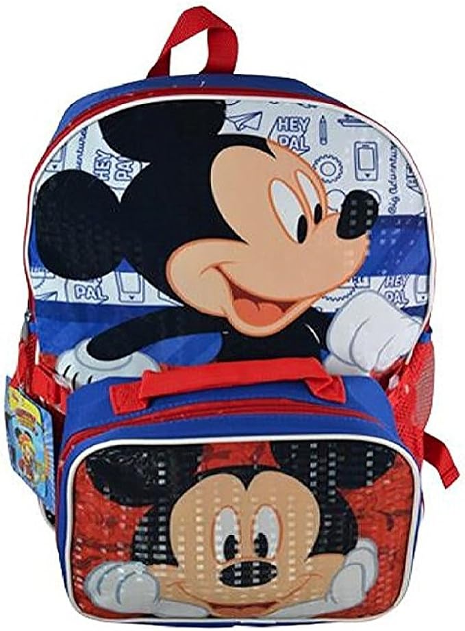 Disney Mickey Mouse 16 Inch Backpack With Lunch Bag Set Amazon.co.uk
