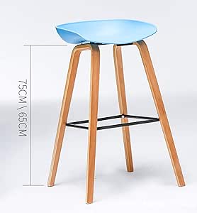 JFSKD Taburete de Bar, Patas de Madera de Material PP, Altura del