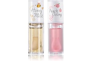 QIUFSSE Hydrating Clear Lip Oil Jelly - Korean Big Brush Long-lasting Nourishing Lip Oils Plumping Fresh Texture Clear Lip Gl