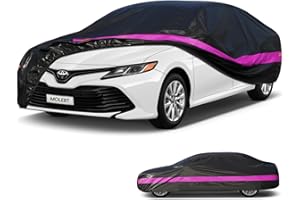 MOLEBT Car Cover Waterproof All Weather for Sedan, Outdoor Full Exterior Cover for Automobiles, Rain Snow Sun Uv Protection, Fit Honda Civic, Toyota Corolla, Hyundai Elantra etc, Size 182x70x59 inch