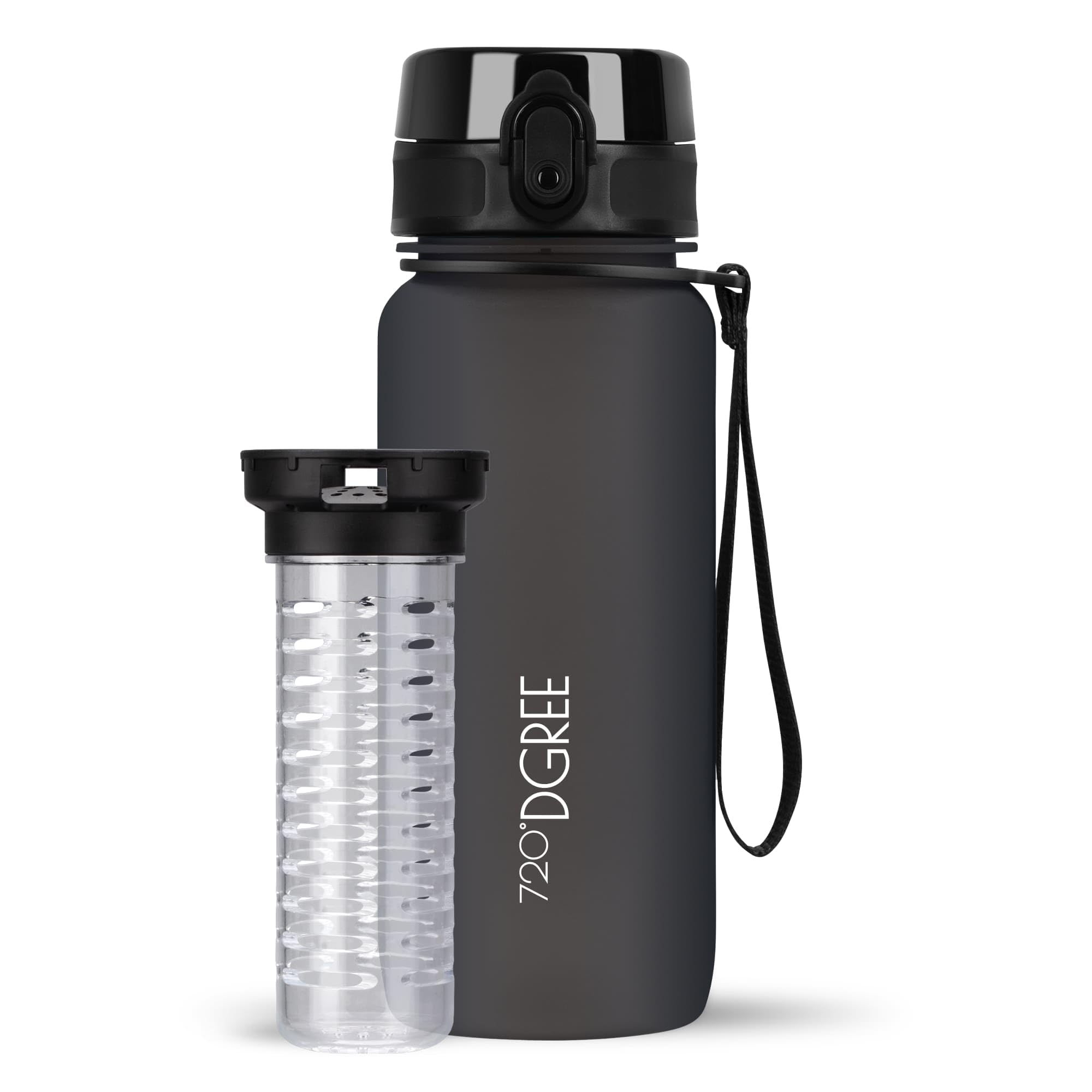 720°DGREE Water Bottle “uberBottle“ - 650 ml softTouch +Fruit-Infuser, BPA-Free Tritan, Leakproof, Reusable Drinking Bottle - Sports Bottle for Gym, Kids, School, Fitness, Running, Travel, Office