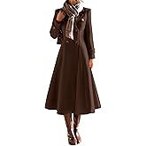 IDEALSANXUN Womens Long Wool Coat Fall Winter Double Breasted Trench Coat Peacoat Jackets