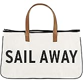 Santa Barbara Design Studio Tote Bag For Women Canvas Shoulder Bag with Genuine Leather Handles,